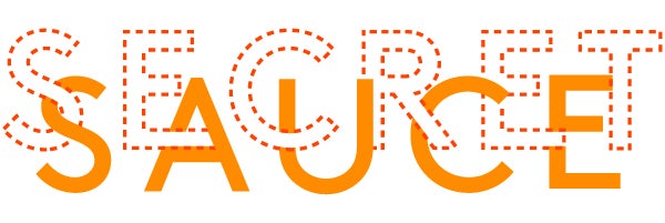 "Secret Sauce" in orange lettering