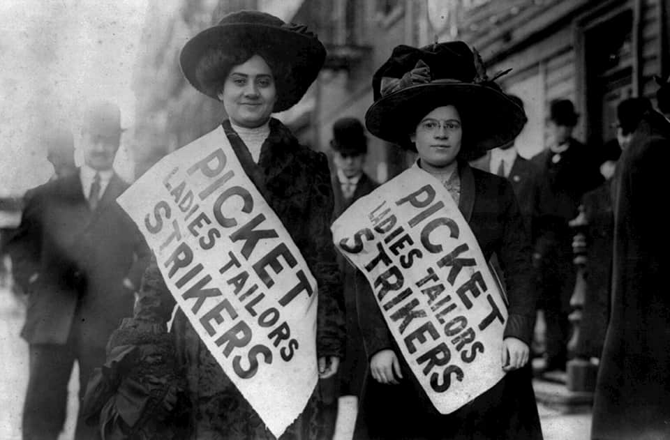 image of women on strike