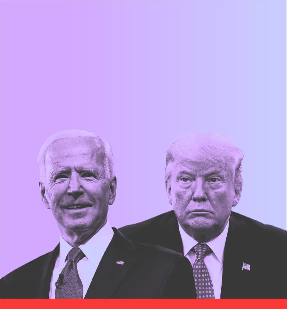 A photo of Biden and Trump